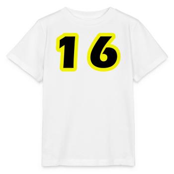 Symbole numérique 16 - T-shirt bio MINI CREATOR Stanley/Stella Enfant - blanc - Devant - Maike (125cm)