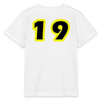 Symbole numérique 19 - T-shirt bio MINI CREATOR Stanley/Stella Enfant - blanc - Devant - Maike (125cm)