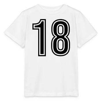 18 Zahl symbol - Stanley/Stella Kinder T-Shirt MINI CREATOR  - Weiß - Vorne - Maike (125cm)