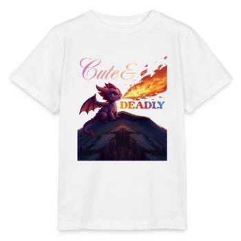 Dragon mignon et mortel - T-shirt bio MINI CREATOR Stanley/Stella Enfant - blanc - Devant - Maike (125cm)