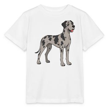 Images joyeuses d’un Dogue allemand - T-shirt bio MINI CREATOR Stanley/Stella Enfant - blanc - Devant - Maike (125cm)
