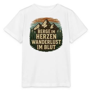 Berge im Herzen – Wanderlust im Blut - Stanley/Stella Kinder T-Shirt MINI CREATOR  - Weiß - Vorne - Maike (125cm)