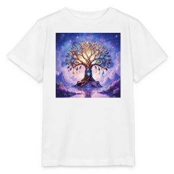 Arbre précieux lumineux onirique - T-shirt bio MINI CREATOR Stanley/Stella Enfant - blanc - Devant - Maike (125cm)