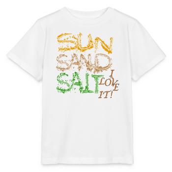 Sel de sable solaire - T-shirt bio MINI CREATOR Stanley/Stella Enfant - blanc - Devant - Maike (125cm)