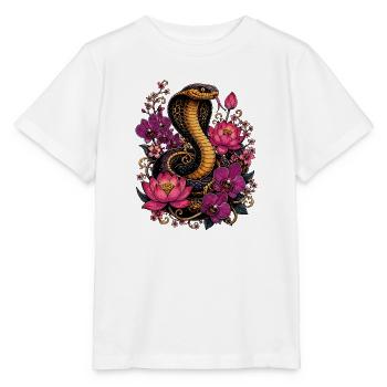 Cobra and flower magic - Stanley/Stella MINI CREATOR Kids’ T-Shirt - white - Front - Maike (125cm)