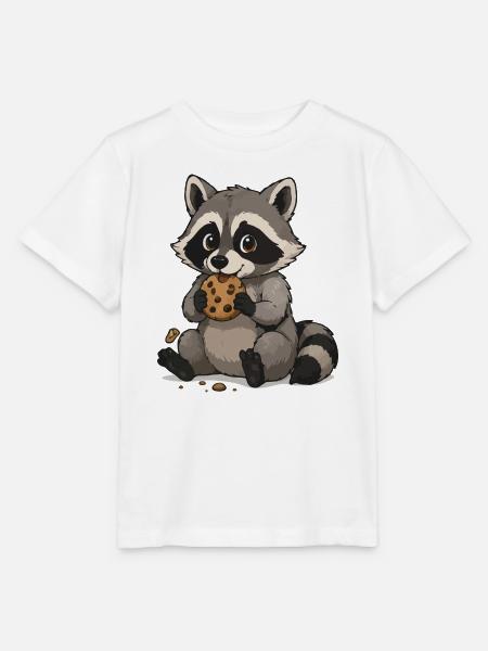 Kuschelwaschbär mit Keks - Stanley/Stella Kinder T-Shirt MINI CREATOR  - Weiß