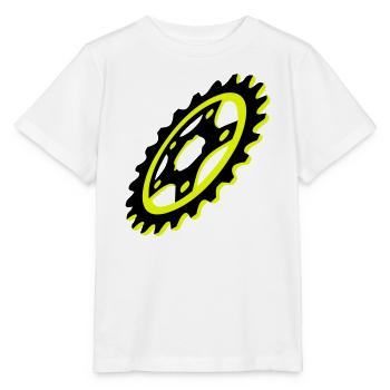 Bicycle Chainring Graphic - Stanley/Stella MINI CREATOR Kids’ T-Shirt - white - Front - Maike (125cm)