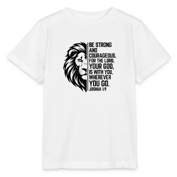 Be Strong - Joshua 1:9 - Leo Christian Style - Stanley/Stella MINI CREATOR Kids’ T-Shirt - white - Front - Maike (125cm)