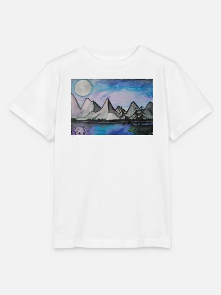 Mondnacht am stillen See - Stanley/Stella Kinder T-Shirt MINI CREATOR - Weiß