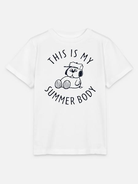 Peanuts Snoopy This Is My Summer Body - Stanley/Stella Kinder T-Shirt MINI CREATOR - Weiß