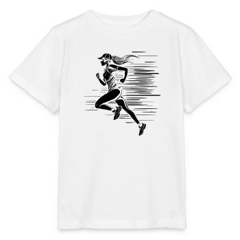 Dessin du coureur - T-shirt bio MINI CREATOR Stanley/Stella Enfant - blanc - Devant - Maike (125cm)