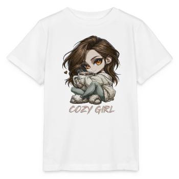 Cadeau d’hiver cocoa Chibi Cozy Girl - T-shirt bio MINI CREATOR Stanley/Stella Enfant - blanc - Devant - Maike (125cm)