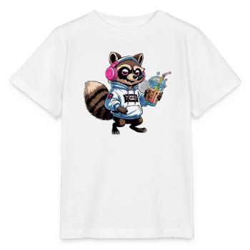 Raton laveur avec latte glacé - T-shirt bio MINI CREATOR Stanley/Stella Enfant - blanc - Devant - Maike (125cm)