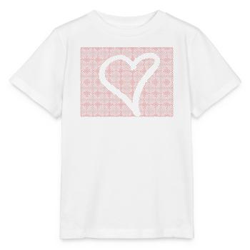Red Dot Heart Contour - Stanley/Stella MINI CREATOR Kids’ T-Shirt - white - Front - Maike (125cm)