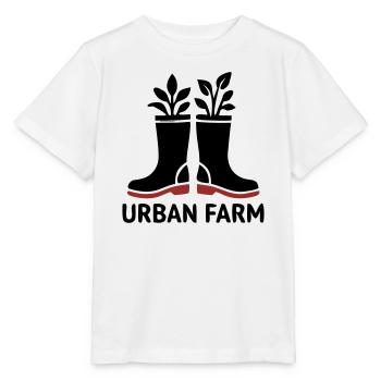 Urban Farm Rubber Boots Logo - Stanley/Stella MINI CREATOR Kids’ T-Shirt - white - Front - Maike (125cm)