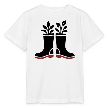 Rubber Boots Plants Icon - Stanley/Stella MINI CREATOR Kids’ T-Shirt - white - Front - Maike (125cm)