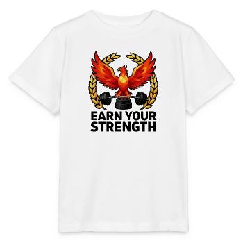 Emblème Phoenix Charges - T-shirt bio MINI CREATOR Stanley/Stella Enfant - blanc - Devant - Maike (125cm)