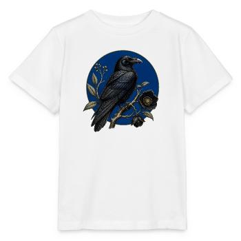 Grand Corbeau Gothique Botanique - T-shirt bio MINI CREATOR Stanley/Stella Enfant - blanc - Devant - Maike (125cm)