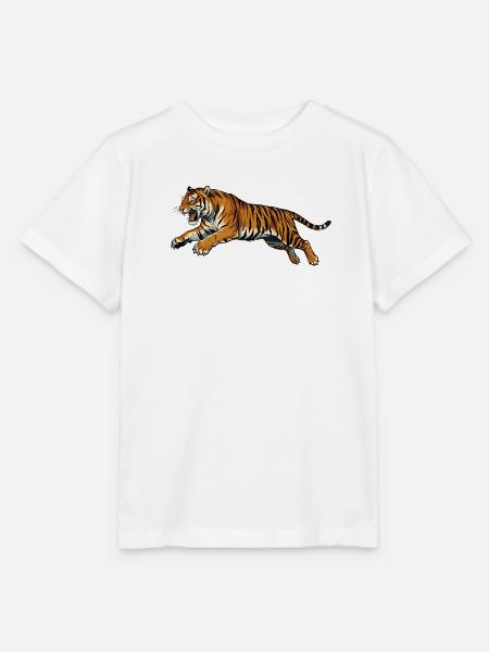 Tiger Retro-Kunststil - Stanley/Stella Kinder T-Shirt MINI CREATOR - Weiß
