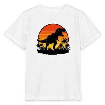 T-Rex at Tropical Sunset - Stanley/Stella MINI CREATOR Kids’ T-Shirt - white - Front - Maike (125cm)