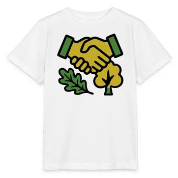 Poignée de main Logo de la Forêt Naturelle - T-shirt bio MINI CREATOR Stanley/Stella Enfant - blanc - Devant - Maike (125cm)
