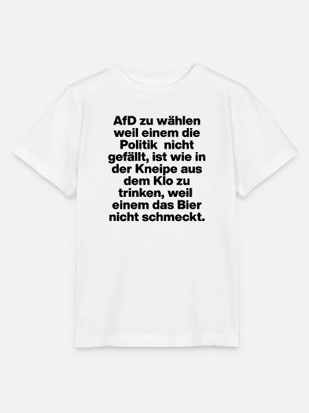 AFD WÄHLEN IST EKELIG, SCHWARZ, NO NZS NO AFD - Stanley/Stella Kinder T-Shirt MINI CREATOR  - Weiß