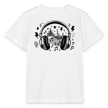Music Headphones Graphic Soundwave Music Lover - Stanley/Stella MINI CREATOR Kids’ T-Shirt - white - Front - Maike (125cm)