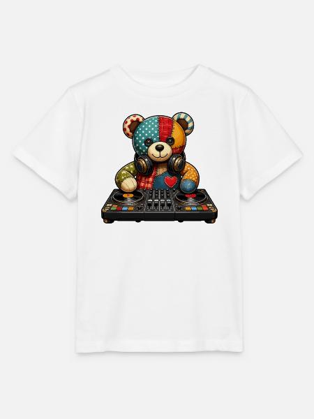 Patchbear DJ Patchwork - Stanley/Stella Kinder T-Shirt MINI CREATOR - Weiß