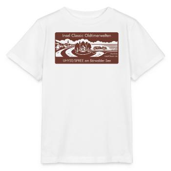 Insel Classic Oldtimerwelten Uhyst Spree Lausitz  - Stanley/Stella Kinder T-Shirt MINI CREATOR  - Weiß - Vorne - Maike (125cm)