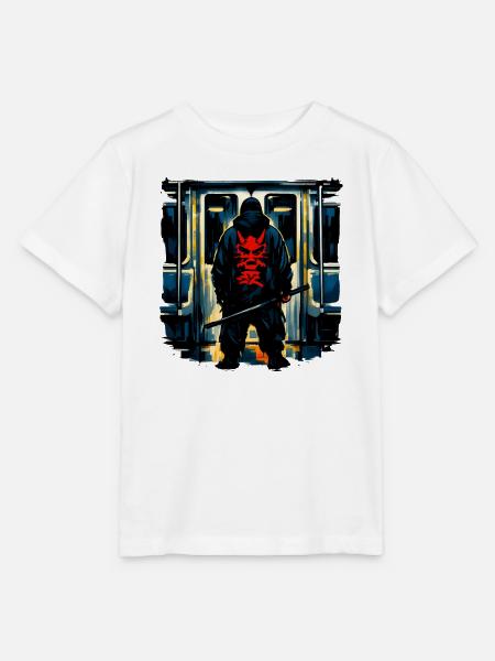 Dämonen Ninja in U-Bahn - Stanley/Stella Kinder T-Shirt MINI CREATOR  - Weiß