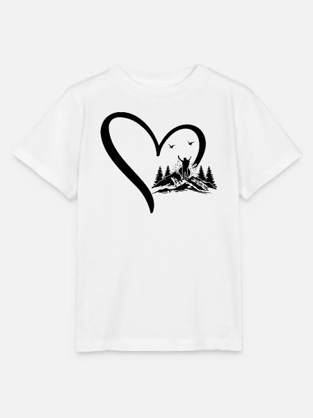 Hiking Lover Mountain Hiking Heart - Stanley/Stella Kinder T-Shirt MINI CREATOR - Weiß