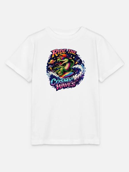 Kosmisches Brandungskrokodil - Stanley/Stella Kinder T-Shirt MINI CREATOR - Weiß