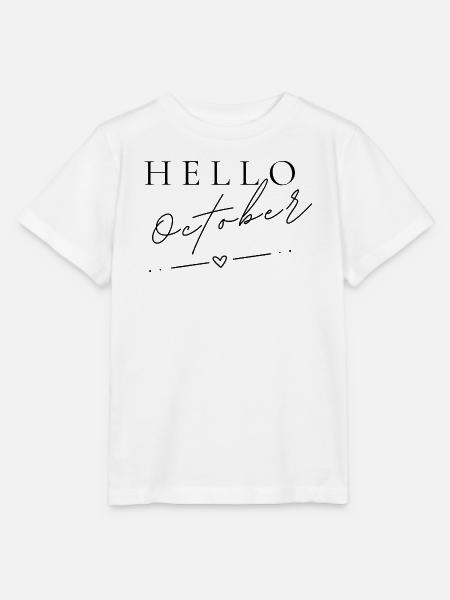 Hello October | Minimal Herbst Design - Stanley/Stella Kinder T-Shirt MINI CREATOR - Weiß