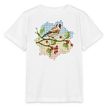 Oiseau coloré - T-shirt bio MINI CREATOR Stanley/Stella Enfant - blanc - Devant - Maike (125cm)