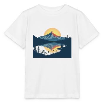 Reflet du coucher de soleil de Mountain Lake - T-shirt bio MINI CREATOR Stanley/Stella Enfant - blanc - Devant - Maike (125cm)