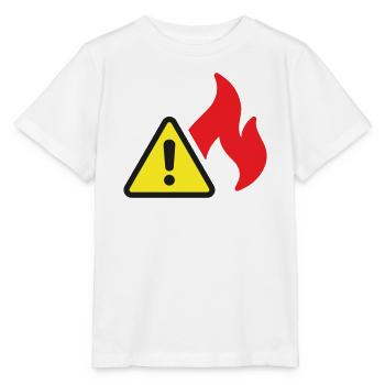 Icône solide d’alerte incendie Symbole de sécurité de flamme - T-shirt bio MINI CREATOR Stanley/Stella Enfant - blanc - Devant - Maike (125cm)