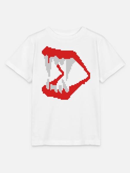 8bit vamp teeth - Stanley/Stella Kinder T-Shirt MINI CREATOR  - Weiß
