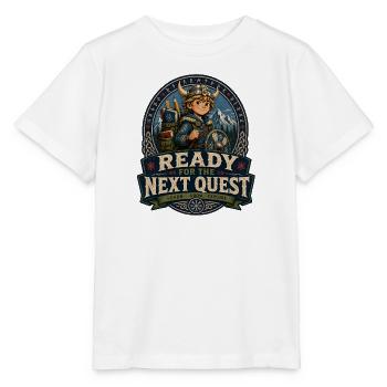 Quête viking : Prêt pour la prochaine aventure - T-shirt bio MINI CREATOR Stanley/Stella Enfant - blanc - Devant - Maike (125cm)