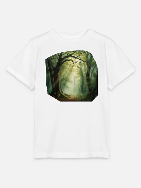 Lichtpfad im Wald - Stanley/Stella Kinder T-Shirt MINI CREATOR  - Weiß