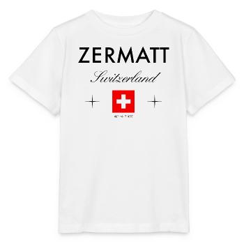Zermatt Schweiz Koordinaten Reise Souvenir - Stanley/Stella Kinder T-Shirt MINI CREATOR  - Weiß - Vorne - Maike (125cm)