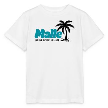 Malle Palmen Strand Vibe - türkis 2026 - Stanley/Stella Kinder T-Shirt MINI CREATOR  - Weiß - Vorne - Maike (125cm)