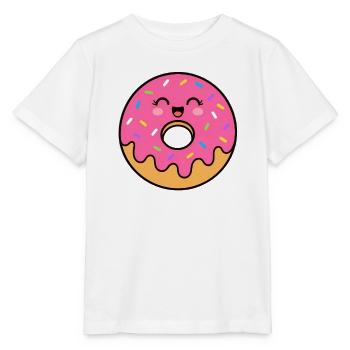 Kawaii Donut Lächeln Print - Stanley/Stella Kinder T-Shirt MINI CREATOR  - Weiß - Vorne - Maike (125cm)