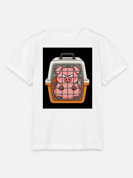 Grimmiges Schwein im Käfig Cartoon - Stanley/Stella Kinder T-Shirt MINI CREATOR - Weiß