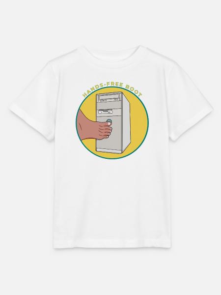 Handsfree Boot Vintage Computer Tower Lustiger Gamer - Stanley/Stella Kinder T-Shirt MINI CREATOR - Weiß