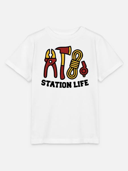 Station Life Feuerwehr Icon - Stanley/Stella Kinder T-Shirt MINI CREATOR - Weiß