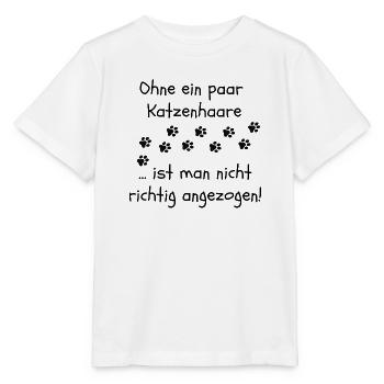 OHNE KATZENHAARE, KATZE, CATLOVER, KATZEN, CAT - Stanley/Stella Kinder T-Shirt MINI CREATOR  - Weiß - Vorne - Maike (125cm)