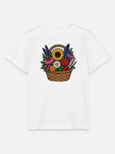Blumenkorb Pracht Design - Stanley/Stella Kinder T-Shirt MINI CREATOR  - Weiß