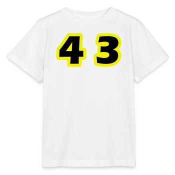 Symbole numérique 43 - T-shirt bio MINI CREATOR Stanley/Stella Enfant - blanc - Devant - Maike (125cm)