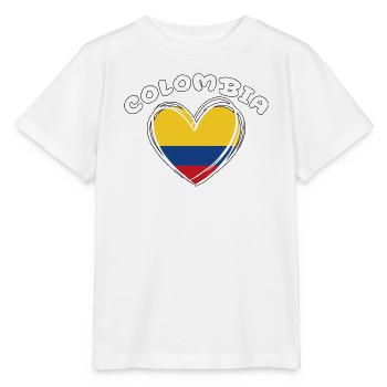 Colombian Flag Colombia Heart Patriotic - Stanley/Stella MINI CREATOR Kids’ T-Shirt - white - Front - Maike (125cm)