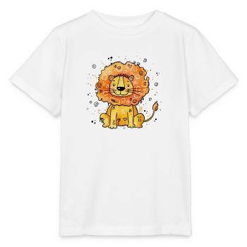 Lion gribouillé à la fourrure orange - T-shirt bio MINI CREATOR Stanley/Stella Enfant - blanc - Devant - Maike (125cm)